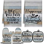 6 Pcs Kitchen Decor Farmhouse Towels Pot Holders Oven Mitts 2 Dish To.... Fixed Price $24.25.
