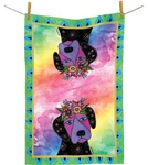 Laurel Burch "violet Dog" Tea Kitchen Bar Towel 18 X28 100% Cotton TT-LB20. Fixed Price $17.90.
