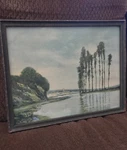 1925 Homer Dodge Martin Harp Of The Winds Print Seine River Scene Framed. Fixed Price $129.99.