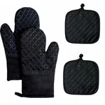Oven Mitts And Pan 4-PIECE Set, Extended Kitchen Racks,. Fixed Price $19.54.