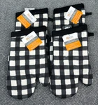 Mu Kitchen Oven Mitt 2 Pair 4 Gloves Check Our Nest Cotton Thick Terry Lined 13". Fixed Price $22.97.
