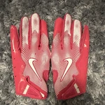 Nike Vapor Jet Football Gloves Xl Pink White Full Finger Silicone Grip Pair. Fixed Price $30.00.