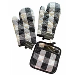 Robert Stanley Home Coll Black And White Buffalo Plaid Oven Mitts & Pot Holder. Fixed Price $16.15.
