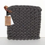 Creative Co-op Cotton Pot Holder Leather Hoop Gray Trivet Kitchen. Fixed Price $9.99.