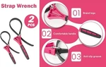 2 Pack Heavy Duty Rubber Strap Wrench, Oil Filter, Jar Opener, Plumbing (pink). Fixed Price $12.00.