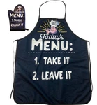 Today's Menu Take Leave Funny Chef Cooking Graphic Kitchen Accessories. Fixed Price $16.70.