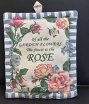 Kay Dee Potholder Flowers Rose Cottage Country Garden Hot Plate Farmhouse. Fixed Price $9.56.