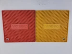 Set Of 2 Cuisinart 7-1/4" Square Red & Yellow Silcone Rubber Trivet Pot Holder. Fixed Price $25.46.