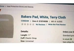 Bakers Pads, Off White, Terry Cloth Condor 4JD55A. Elastic Bands Both Sides. 5PK. Fixed Price $19.99.