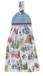New Kay Dee Snowy Winter Glitter Christmas Village Cotton Kitchen Tie Towel. Fixed Price $9.99.