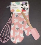 Disney Mickey Minnie Mouse 3 Piece Kitchen Set Oven Mitt, Whisk, Spatula New. Fixed Price $9.96.