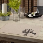 Vhc Sawyer Charcoal Windmill Cotton Placemat 12X18 Set Of 6. Fixed Price $29.95.