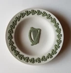 Wedgwood Reverse Sage Green On White Jasperware Irish Harp Shamrock Plate Celtic. Fixed Price $129.95.