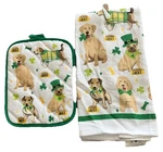 French Bulldog And Friends Lucky Dogs Kitchen Towels Pot Holder. Fixed Price $10.00.