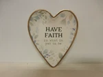 Demdaco Have Faith Heart 4 X 3.5 Ceramic Stoneware Trinket Dish. Fixed Price $14.95.