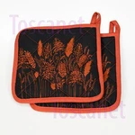 Pack Of 2, Ikea Hostkvall Pot Holder, Black/red, Plant Pattern, 8X8", New. Fixed Price $14.00.
