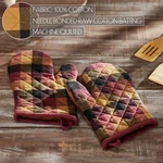 Farmhouse Kitchen 2 Primitive Check Oven Mitt Pot Holder Glove. Fixed Price $15.99.