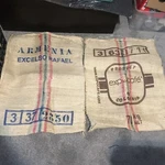 2 Excelso Product Colombia Expocafe Armenia Coffee Bean Burlap Bags 70 Kg Nos. Fixed Price $39.99.