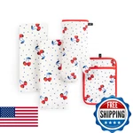 Kate Spade New York Cherry Dot Kitchen Towel, Oven Mitt, Pot Holder 4-PC Set. Fixed Price $42.57.