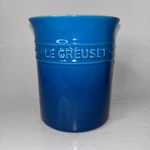 Creuset Stoneware Marseille Blue Kitchen Utensil Holder 6IN Crock. Fixed Price $32.00.