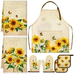 7 Pcs Kitchen Towels Oven Mitt Pot Holder Apron Set Birthday Party Gift. Fixed Price $28.12.