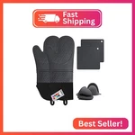 Silicone Oven Mitts And Pot Holders Sets, Mtzrfll Extra Long Heat Resistant. Fixed Price $26.54.