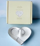 Lenox True Love Ring Holder Heart Shaped Porcelain Silver Design 4" New. Fixed Price $24.90.