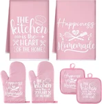 6 Pcs Kitchen Decor Accessories Farmhouse Towels Pot Holders Oven Mitts. Fixed Price $19.09.