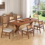 Dining Chairs Set Of 2,FABRIC Upholstered Kitchen Side Chair,curved Rattan Back. Fixed Price $192.00.