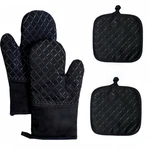 Oven Mitts And Pan 4-PIECE Set, Extended Kitchen Racks,. Fixed Price $15.81.