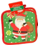 2 Pcs Christmas House Pot Holder Santa Claus 7 X. Fixed Price $5.99.