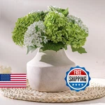 Mitt&ditt Ceramic Flower Vase, 5.3 Inch Off-white Farmhouse Rustic Handcra. Fixed Price $39.18.