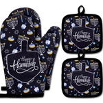 4 Pcs Hanukkah Hostess Set Pot Holder And Oven Mitt Chanukah Cooking Gift Non.... Fixed Price $23.72.