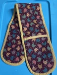 Vtg 70'S Double Dual Oven Mitt With Chickens Hens And Quilted Design, Hook. Fixed Price $14.99.