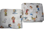 Vintage Peanuts Charlie Brown Lucy (2P) King Fitted & Flat Sheet Set. Fixed Price $88.00.