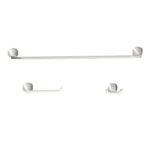Simple Flare 3 Pieces Bath Set Satin Nickel Towel Bar, Toilet Paper Holder. Fixed Price $53.93.