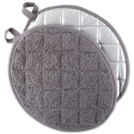 Dii Basic Terry Collection Quilted 100% Cotton, Oval Potholder, Gray, 2 Piece. Fixed Price $14.48.