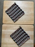 Handmade 2 Large 8 Inch Multicolor Cotton Woven Potholders 5 Colors Great Design. Fixed Price $15.50.