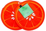 Kate Spade Squeeze The Day Gingham Orange Pot Grabber 2-PACK Kitchen Mitts. Fixed Price $16.50.