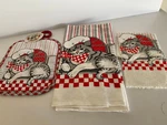 American Country Classic Kitten Kitchen Set New Pot Holder Dish Cloth & Towel. Fixed Price $13.49.
