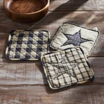 My Country Patchwork Pot Holder Set Of 3 Applique' Star 8X8 Vhc Brands Navy. Fixed Price $21.55.