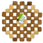 Handy Housewares 8" Natural Bamboo Wood Trivet Hot Pad Table 1-PACK, Brown. Fixed Price $11.99.