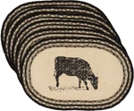 Cow Braided Placemat Set Of 6 Ivory & Gray Country Farmhouse Sawyer Mill. Fixed Price $79.95.
