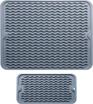 2 Pack Silicone Dish Drying Mat Non Slip Heat Resistant Kitchen Counter. Fixed Price $15.99.