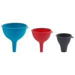 Trudeau Nesting Silicone Funnels - Set Of 3 / Blue, Red & Black. Fixed Price $16.95.