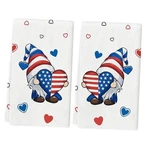 4TH Of July Kitchen Towels Set 2 American Flag Stars Dish Tea Gnome. Fixed Price $14.23.