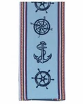 Nautical Anchor Compass Ship Wheel Navy Jacquard Tea Kitchen Dish Towel Kay Dee. Fixed Price $8.99.