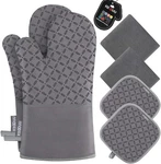Kegouu Oven Mitts And Pot Holders 6PCS Set, Kitchen Glove High Heat Resista. Fixed Price $28.93.