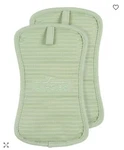 New All-clad Luxury Silicone And Cotton Set Of 2 Pot Holder Fennel. Fixed Price $24.50.