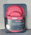 Nip Kitchenaid Red 4PC Set With Silicone 2 Mini Mitts And Two Potholders. Fixed Price $18.99.